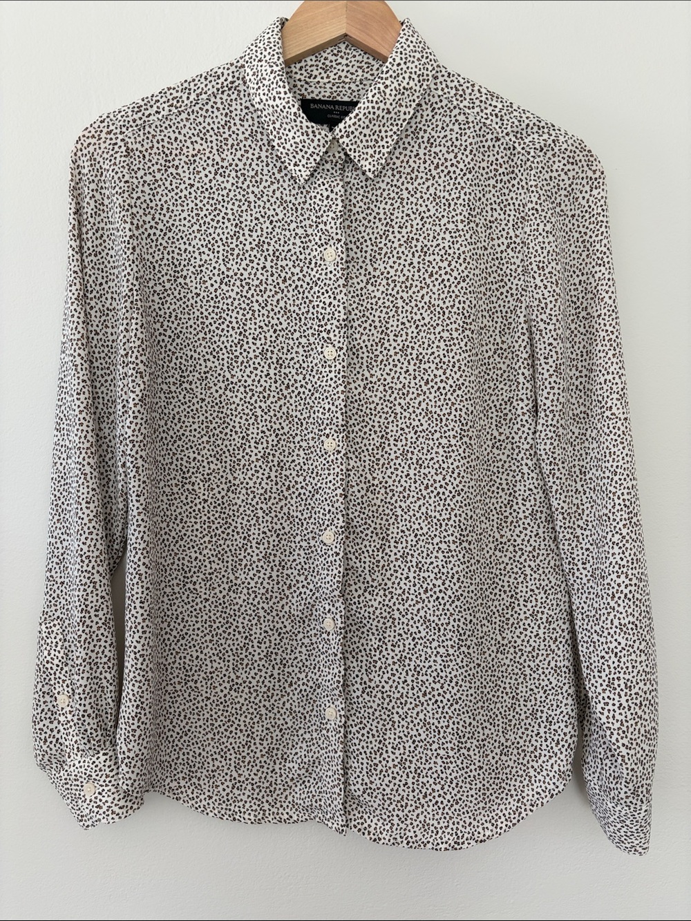 Banana Republic Factory Cheetah Print Button-Down Blouse